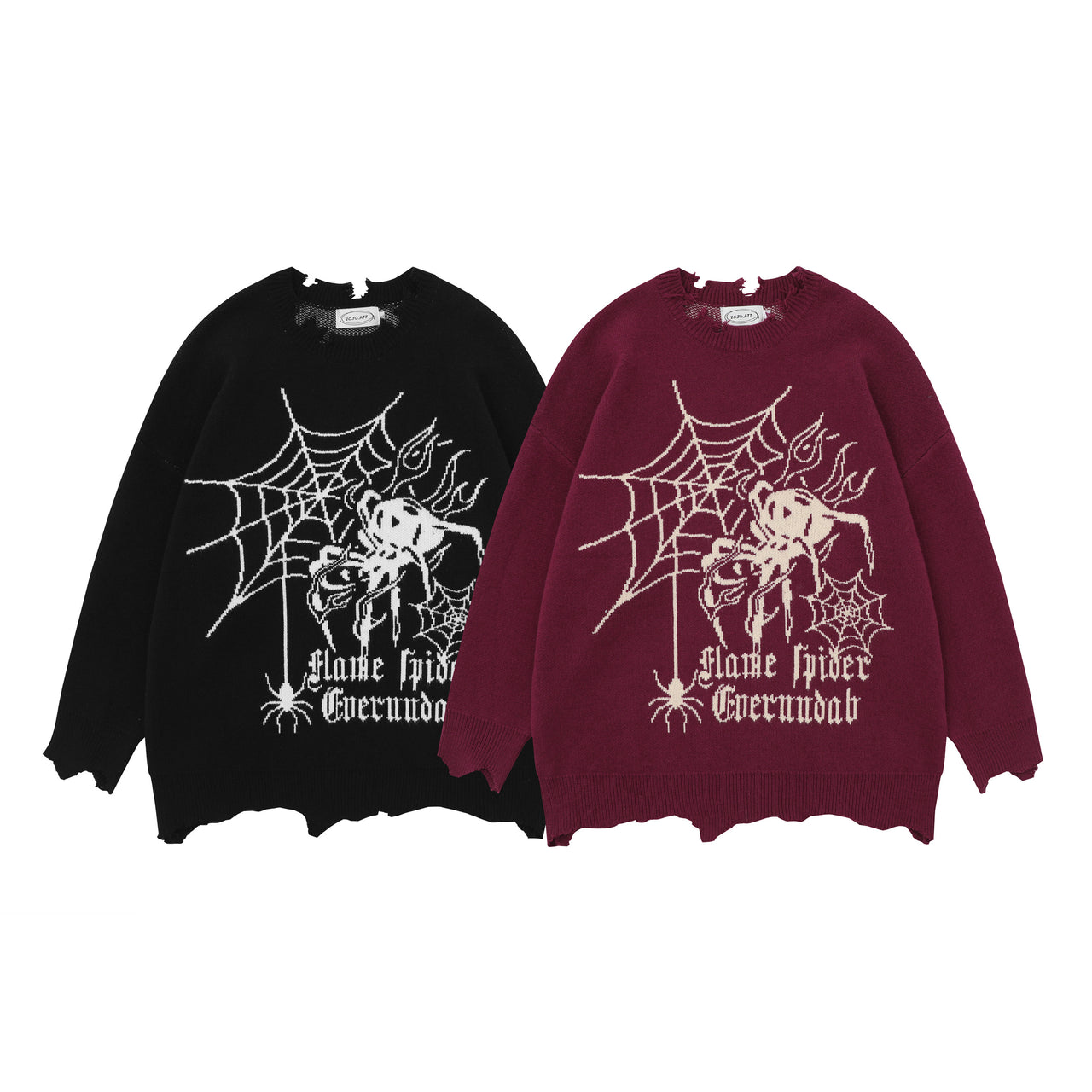 Vintage Jacquard Spider Motif Sweater