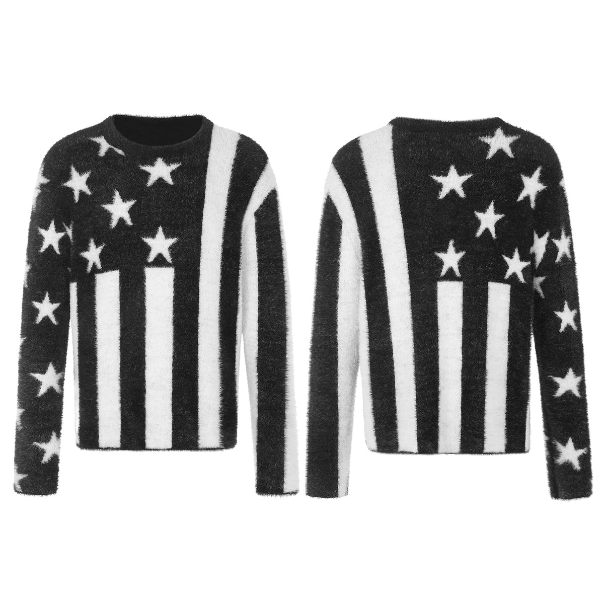 Omirad Star & Stripe Fuzzy Sweater