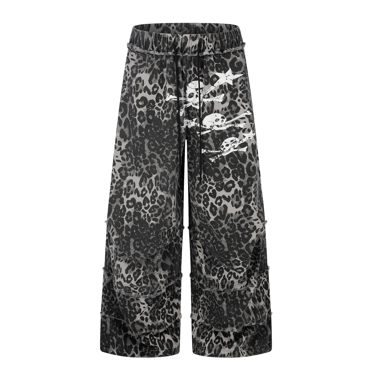 Omirad Leopard Patchwork Wide-Leg Pants