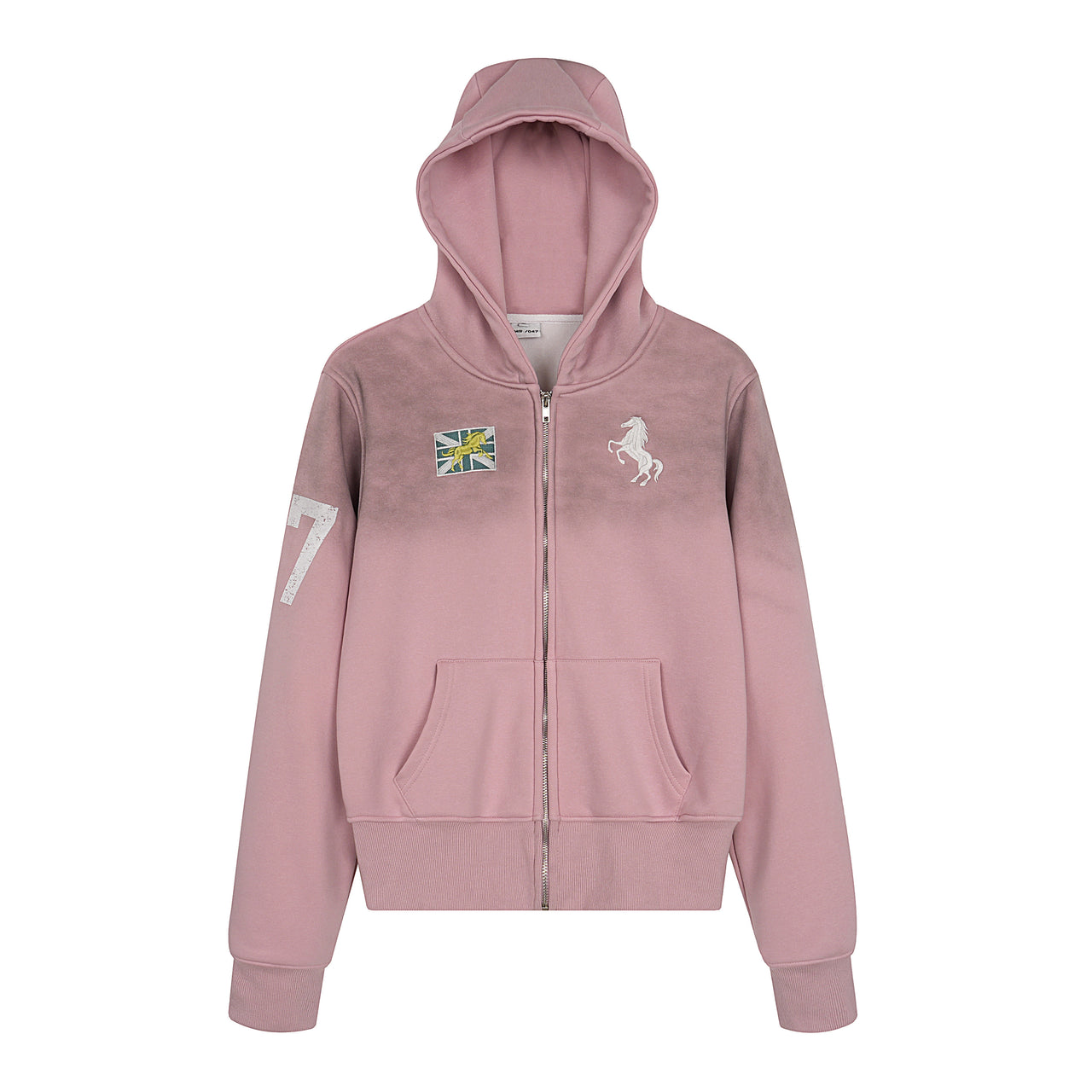 Vintage American Embroidered Zip-Up Hoodie