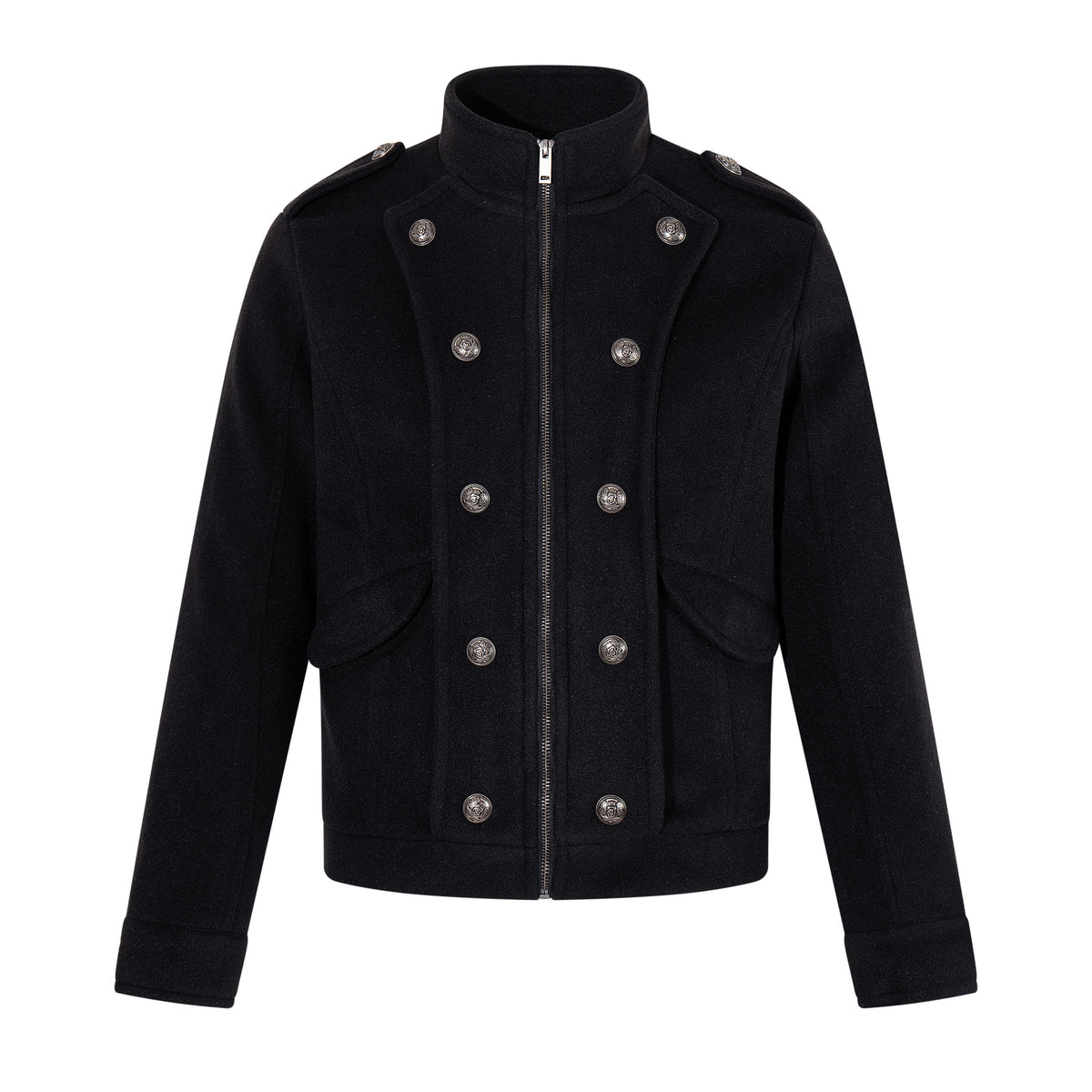 Omirad Military Button Stand Collar Jacket