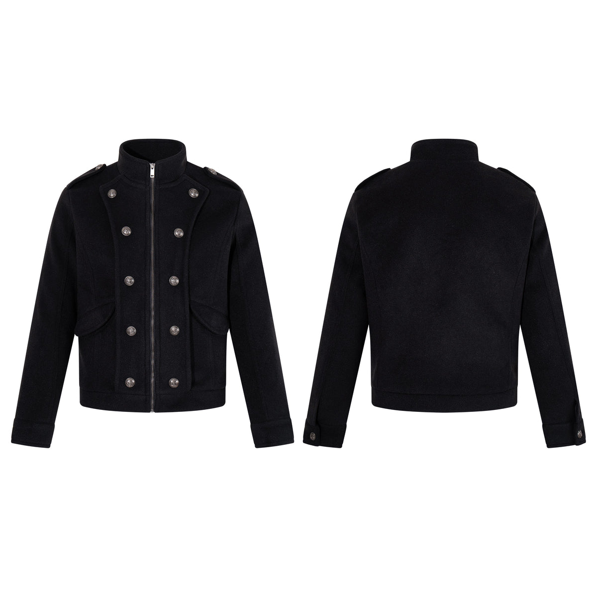 Omirad Military Button Stand Collar Jacket