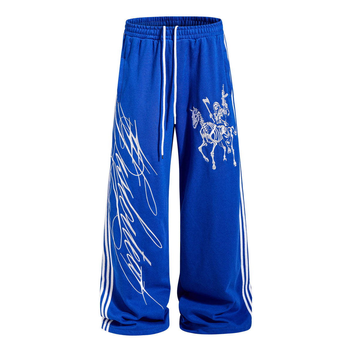 Omirad Skeleton Rider Graphic Wide-Leg Sweatpants