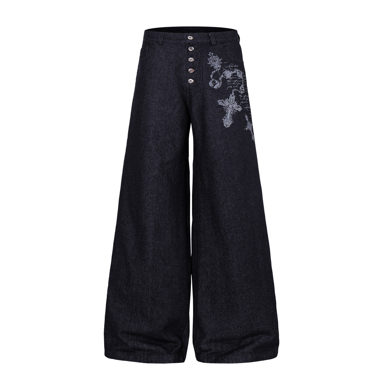 Omirad Gothic Cross Wide-Leg Jeans