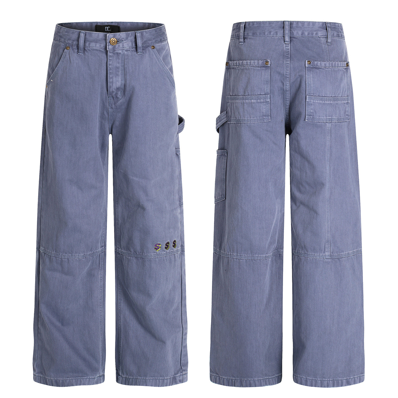 American High-Street Washed Hip-Hop Cargo Jeans