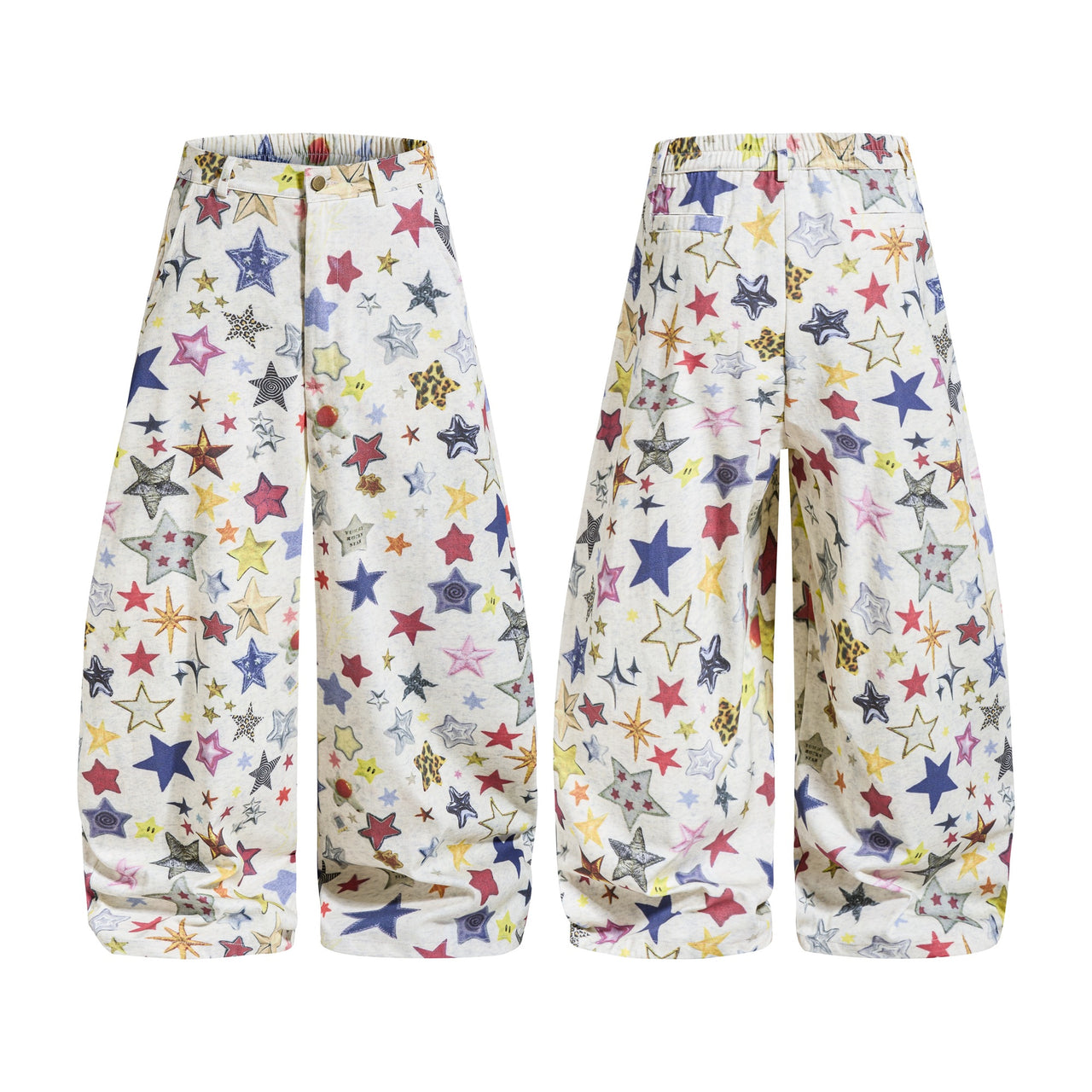 Omirad Star Print Wide-Leg Pants