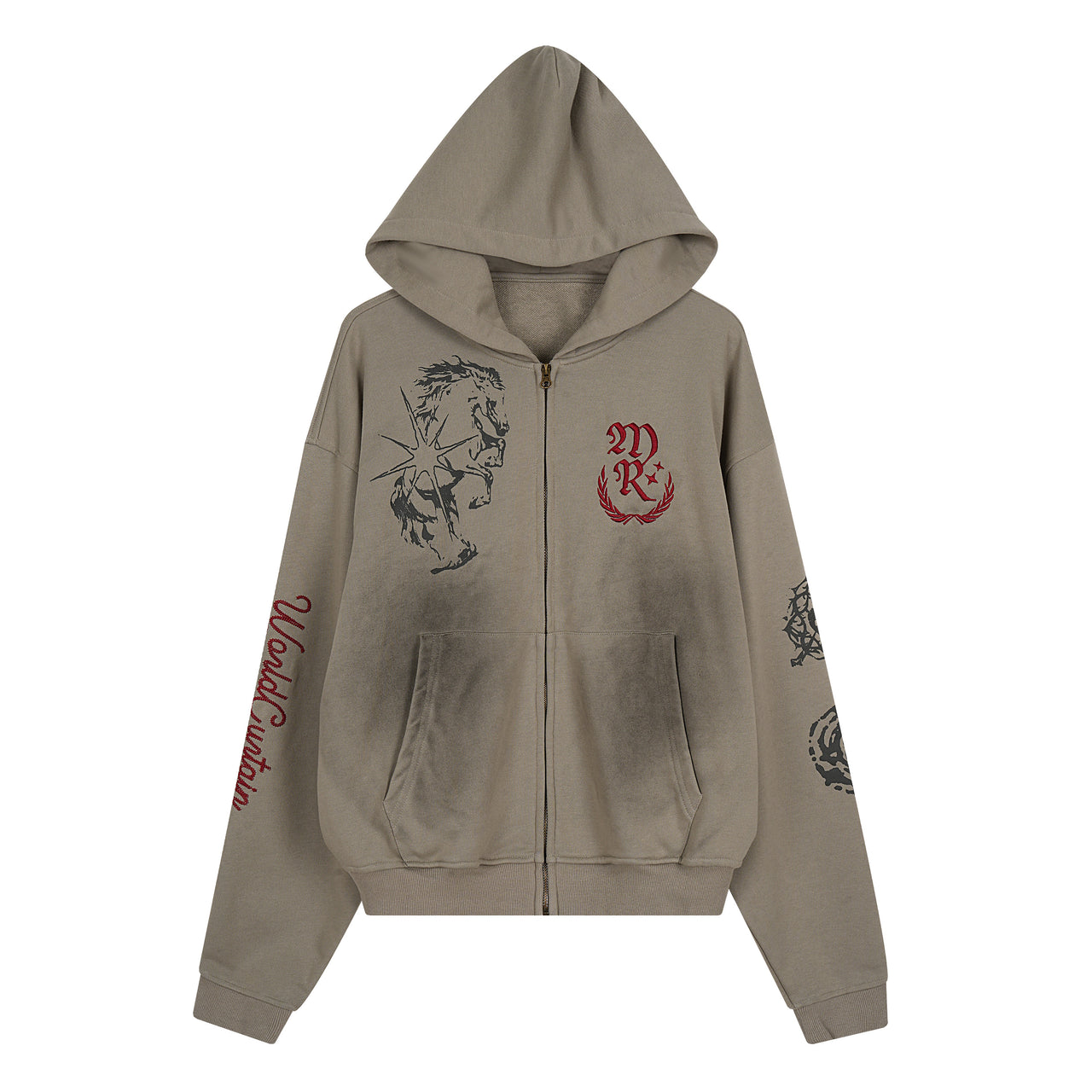 Omirad Graphic Zip-Up Hoodie