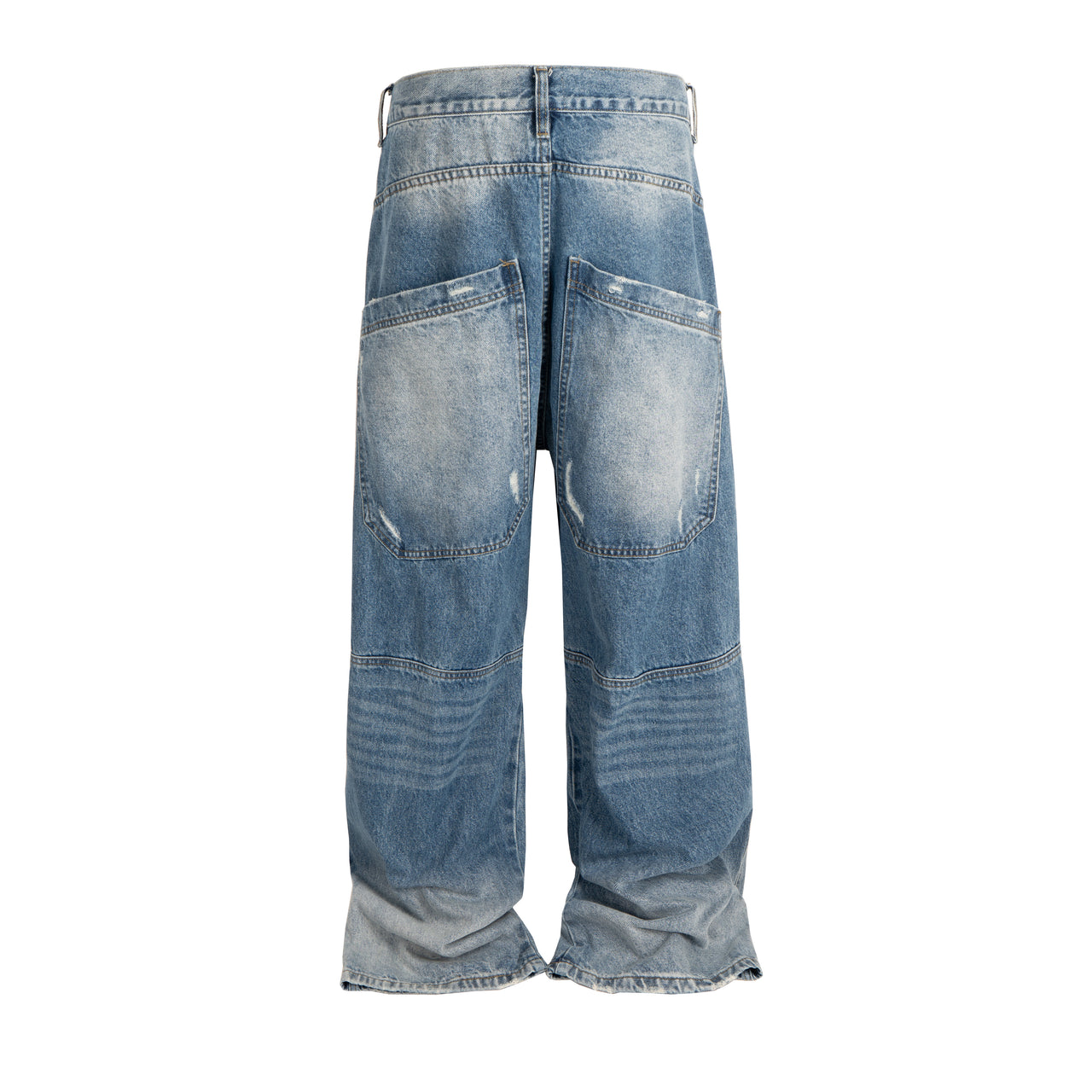 American Streetwear Oversized Pleated Baggy Jeans