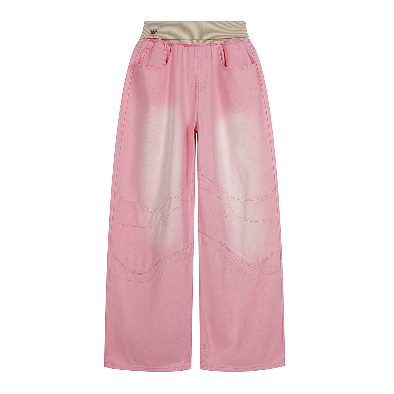 Omirad Pink Washed Wide-Leg Jeans
