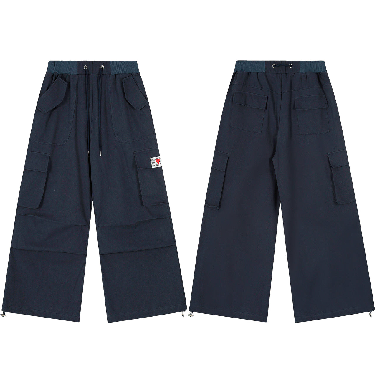 High-Street Pleated Multi-Pocket Cargo Pants
