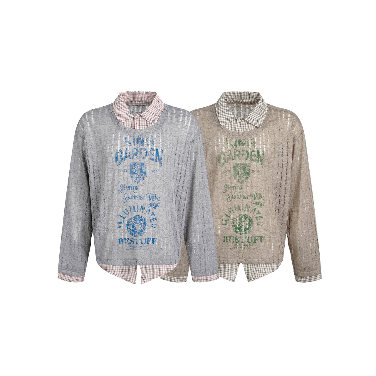 American Street Style Letter Jacquard Checkered Sweater