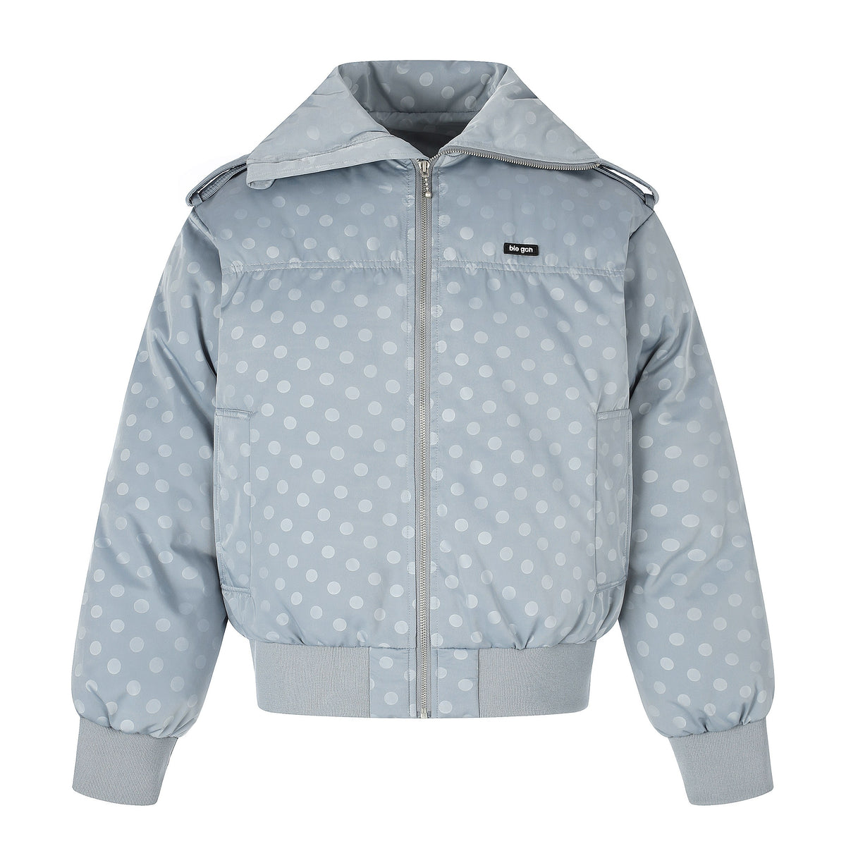 Omirad Polka Dot Wide Collar Bomber Jacket