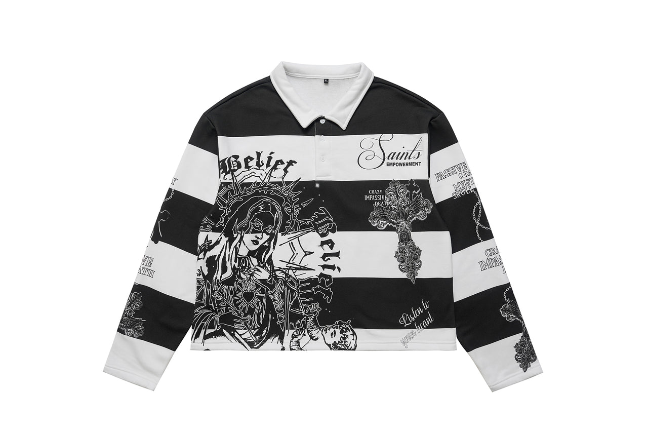 Omirad Graphic Stripe Rugby Polo