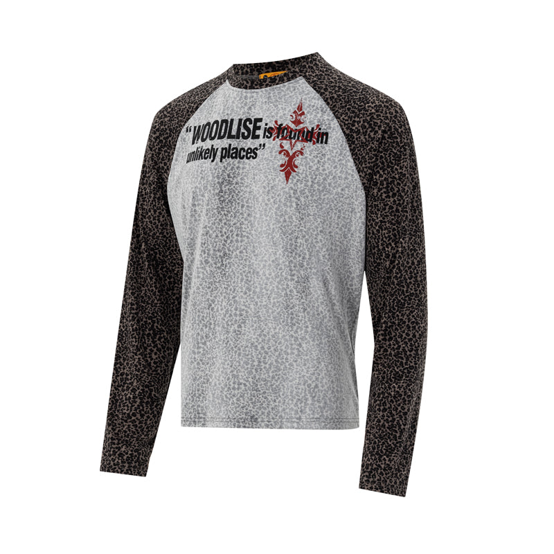 Omirad Leopard Graphic Raglan Long Sleeve Tee