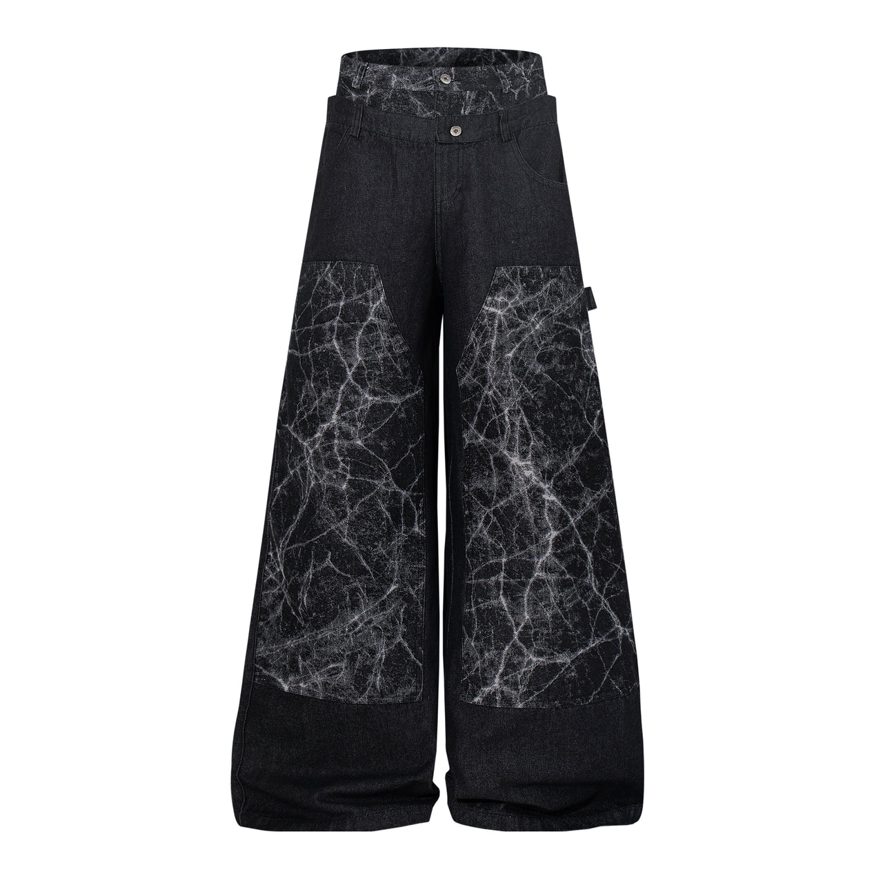 Omirad Cracked Panel Wide-Leg Pants
