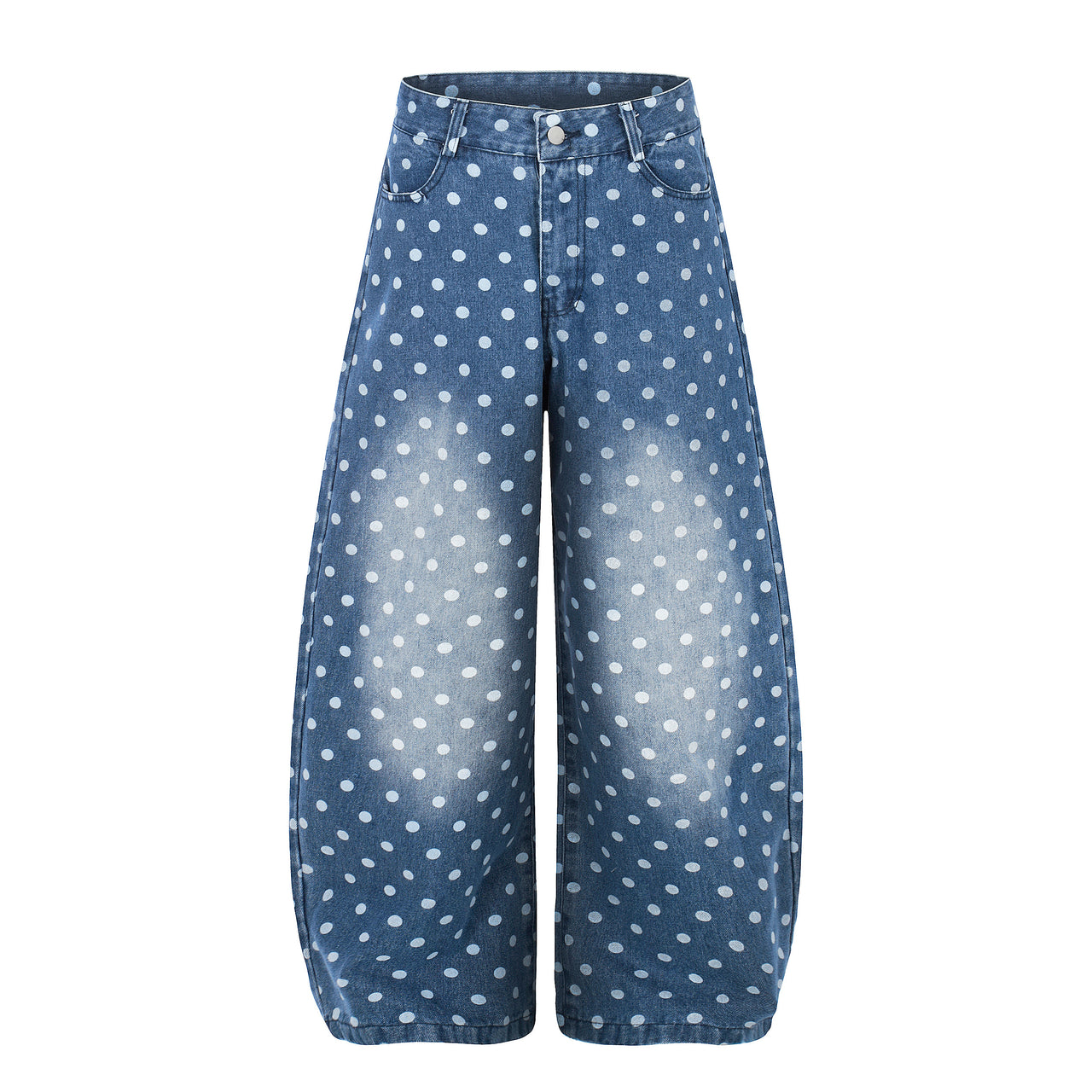 Omirad Polka Dot Washed Denim Jeans