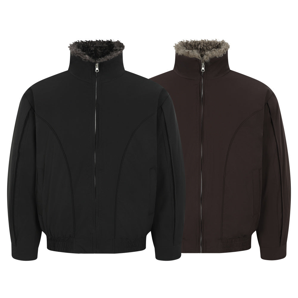 Retro American Stand-Collar Parka Quilted Aviator Jacket