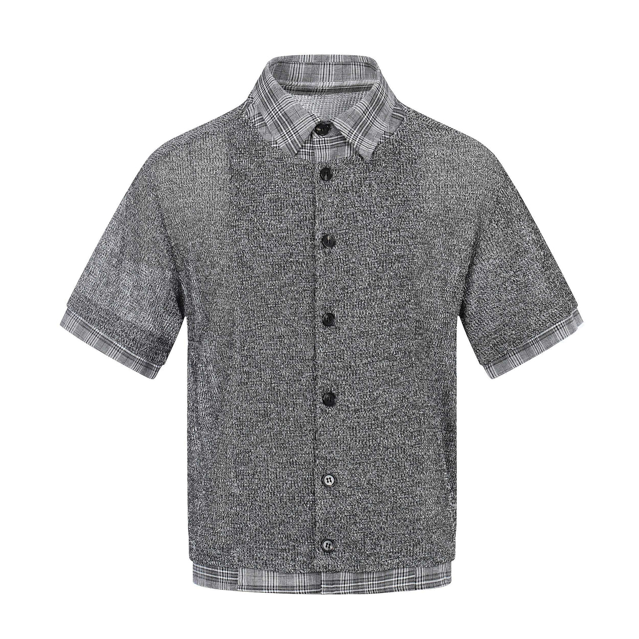 Omirad “Layered Knit Check Shirt”