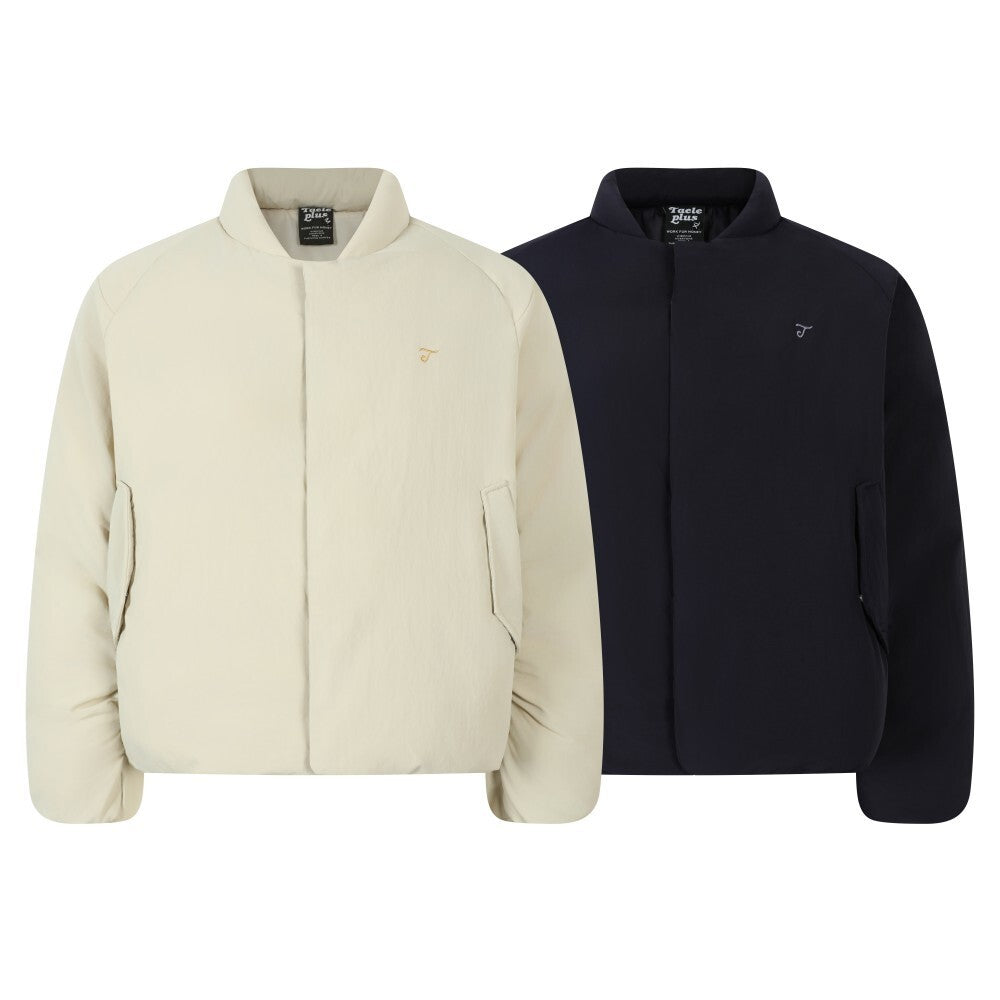 Streetwear Zip-Up Stand-Collar Embroidered Puffer Jacket