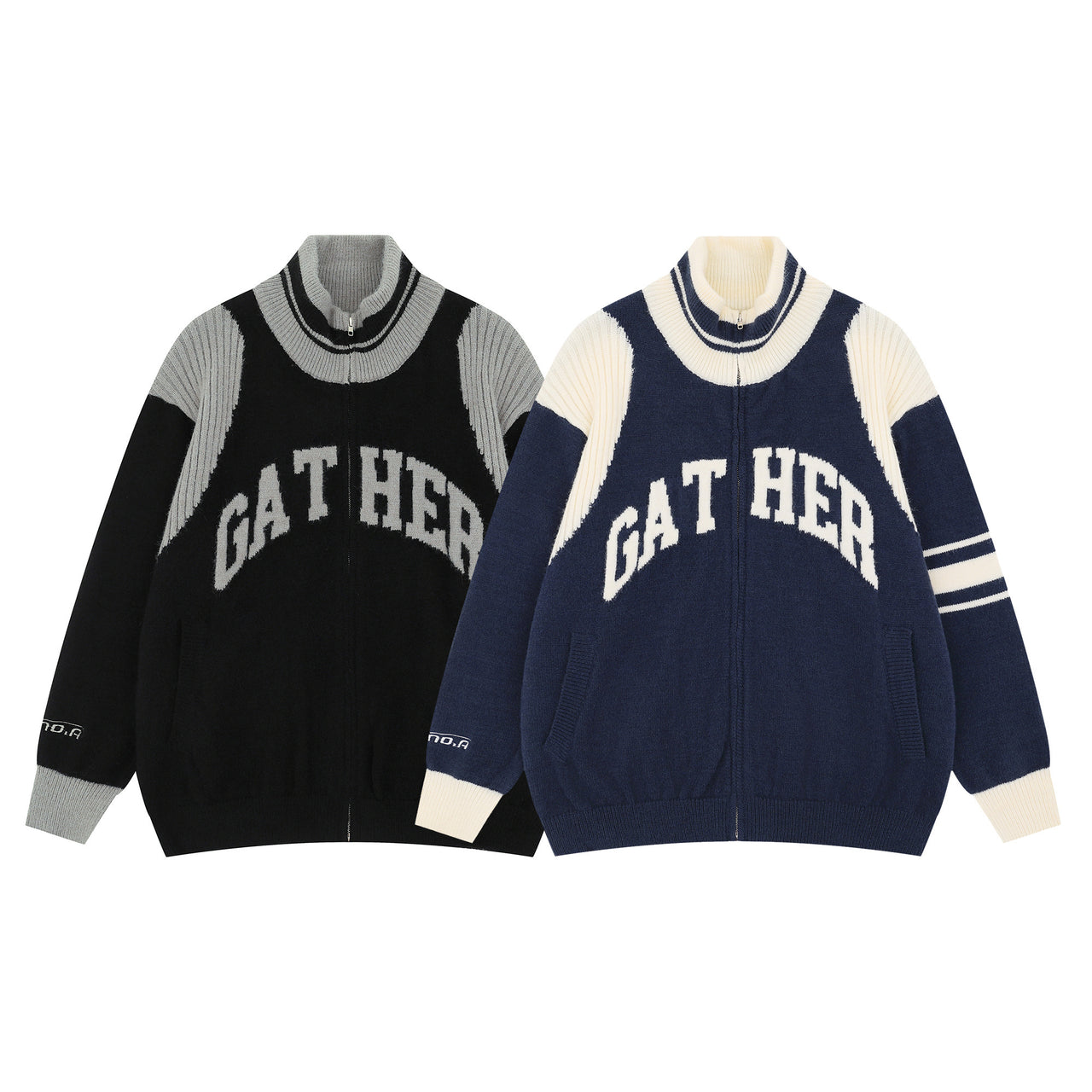 American Streetwear Lettering Jacquard Knit Sweater
