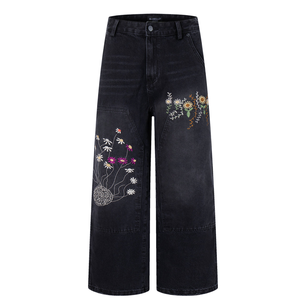 American Vintage Floral Embroidered Jeans