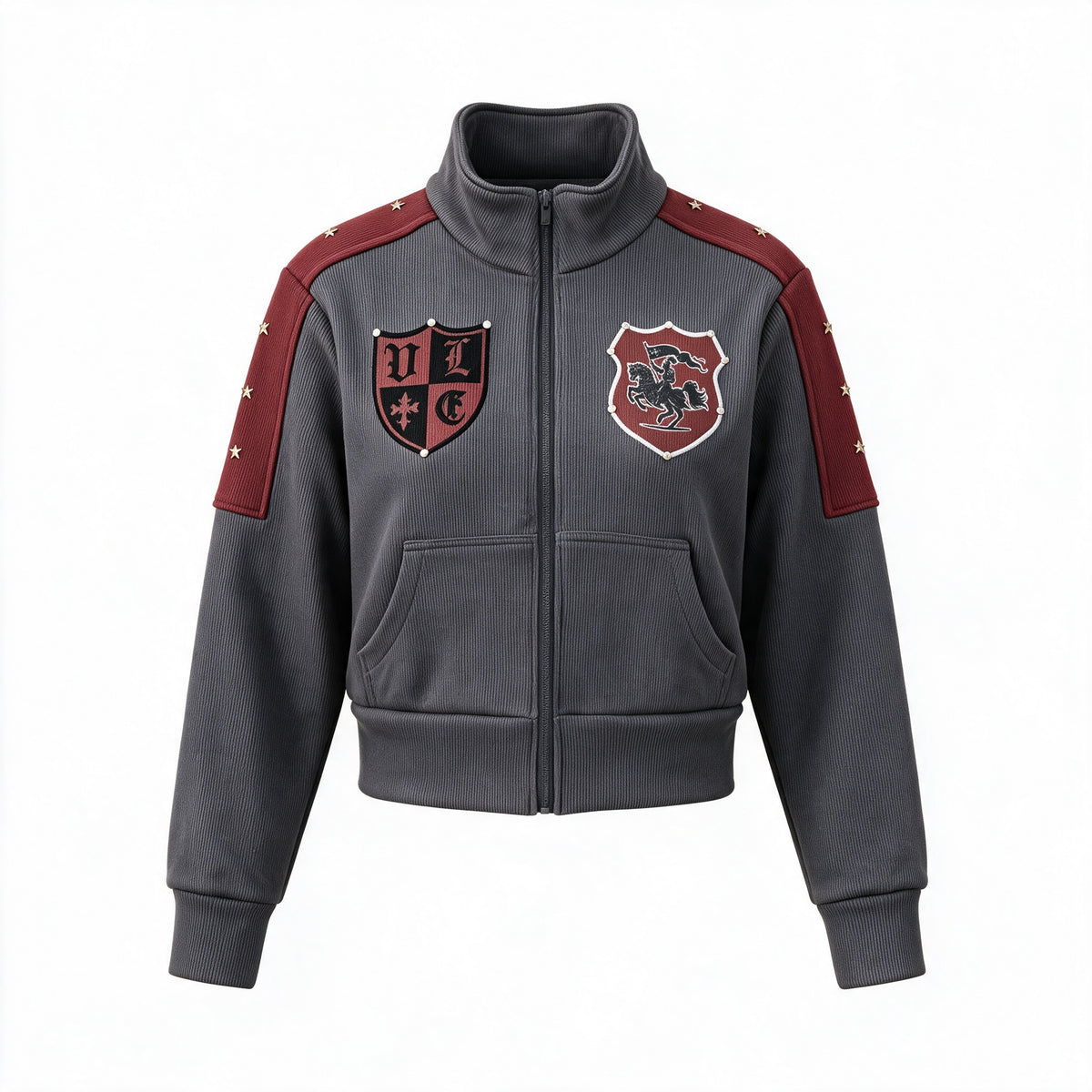 Omirad Crest Patch Star-Trim Zip-Up Jacket