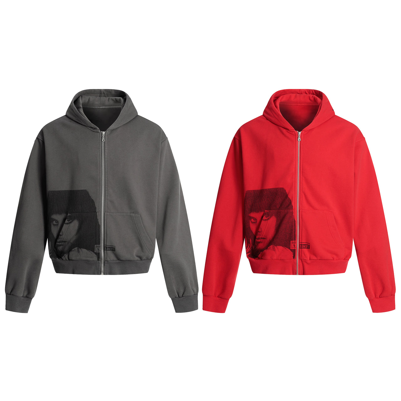American Street Style Portrait Print Cardigan Hoodie