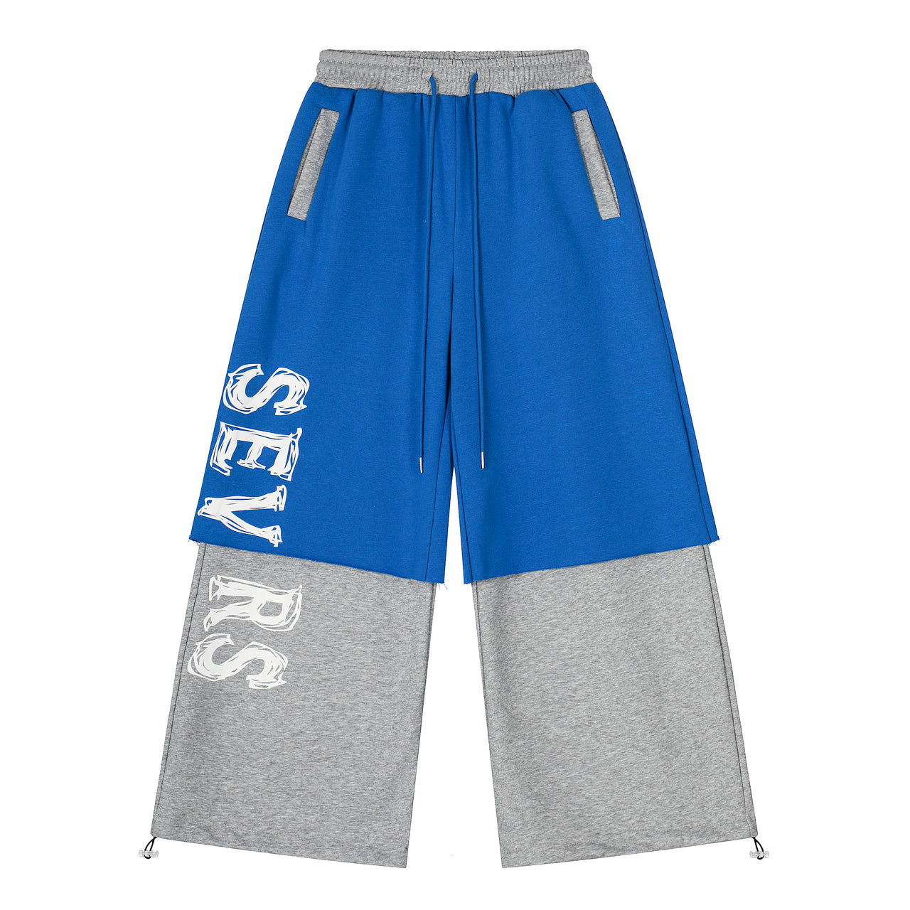 American Streetwear Faux Two-Piece Casual Pants