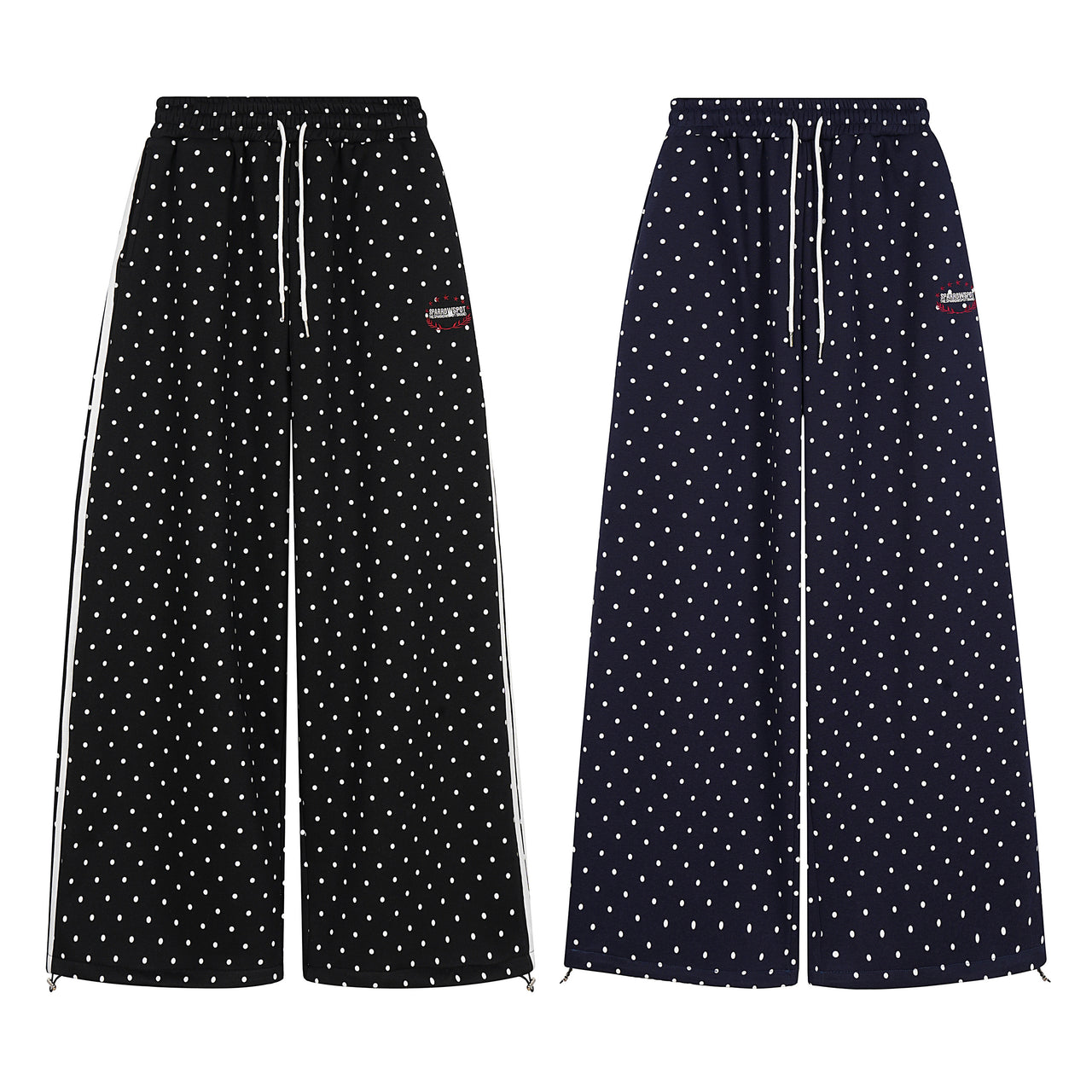 Omirad Polka Dot Wide-Leg Track Pants