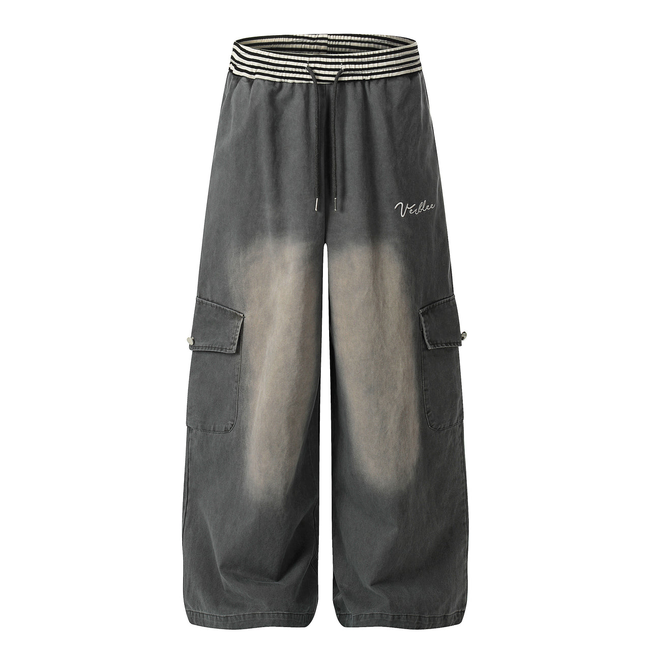 Omirad Washed Cargo Wide-Leg Pants