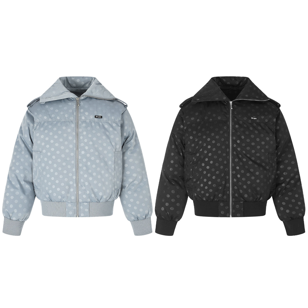 Omirad Polka Dot Wide Collar Bomber Jacket