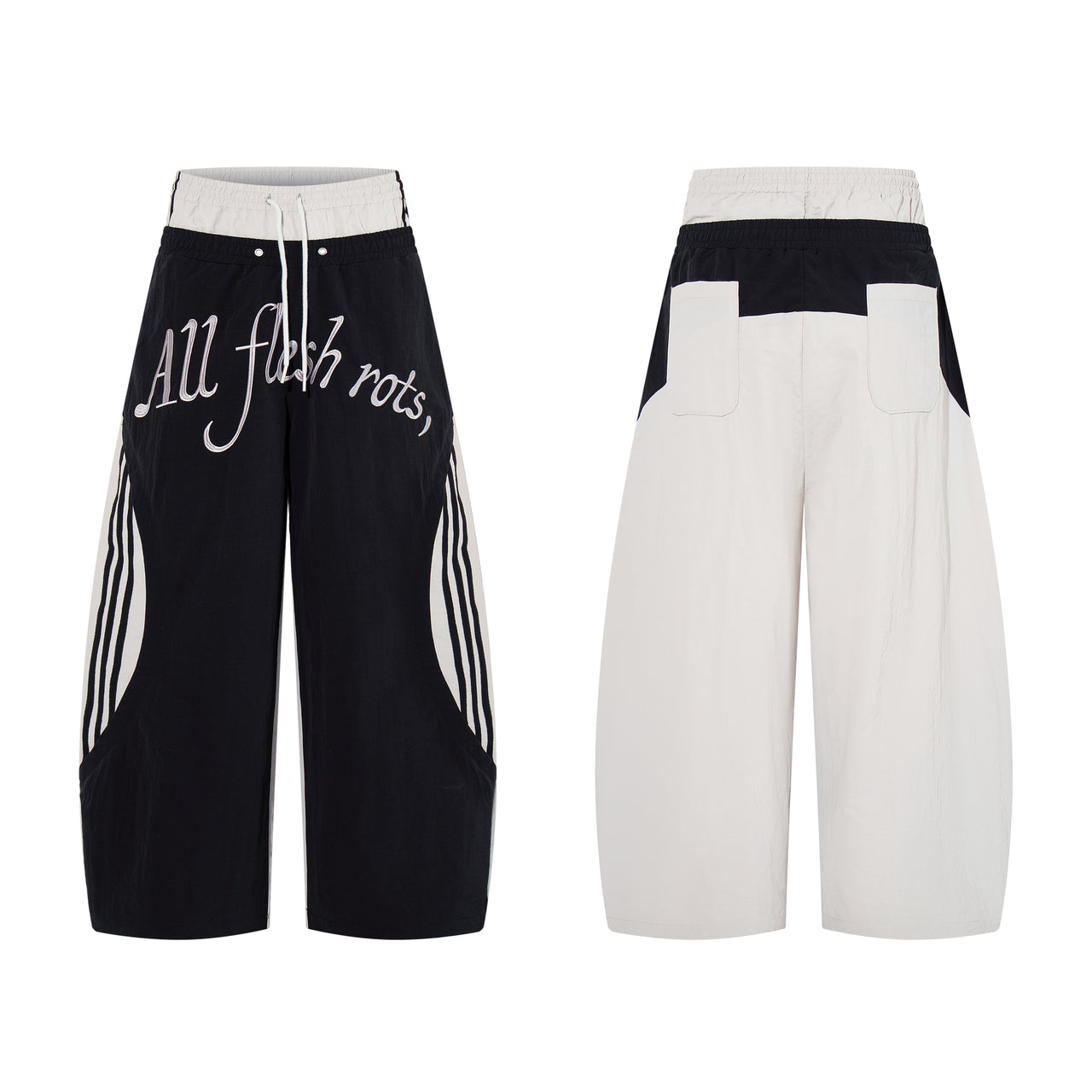 Omirad Script Graphic Wide-Leg Track Pants