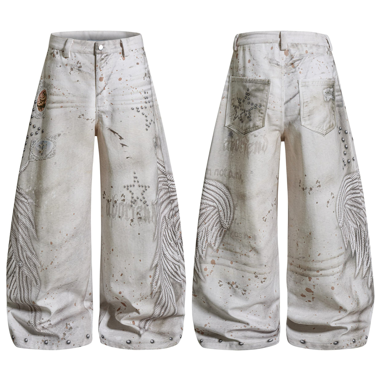 Omirad Vintage Angel Wing Balloon Jeans