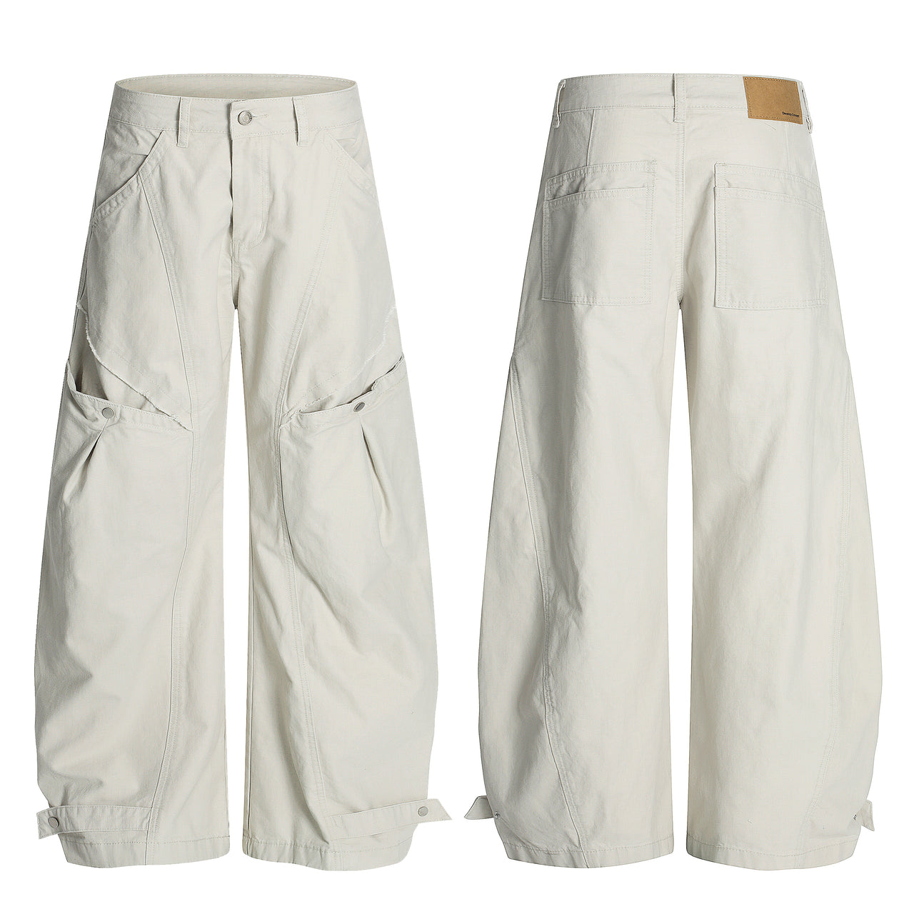 Curved Cut Cargo Pants