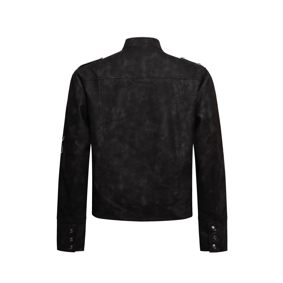 Omirad Military Button Script Zip-Up Jacket