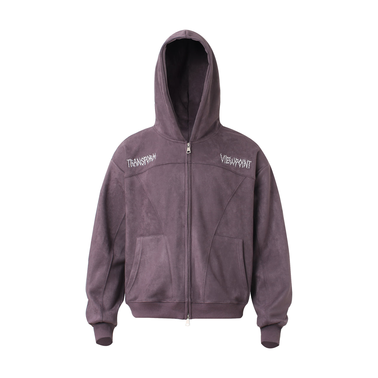 American Panelled Embroidered Zip-Up Hoodie
