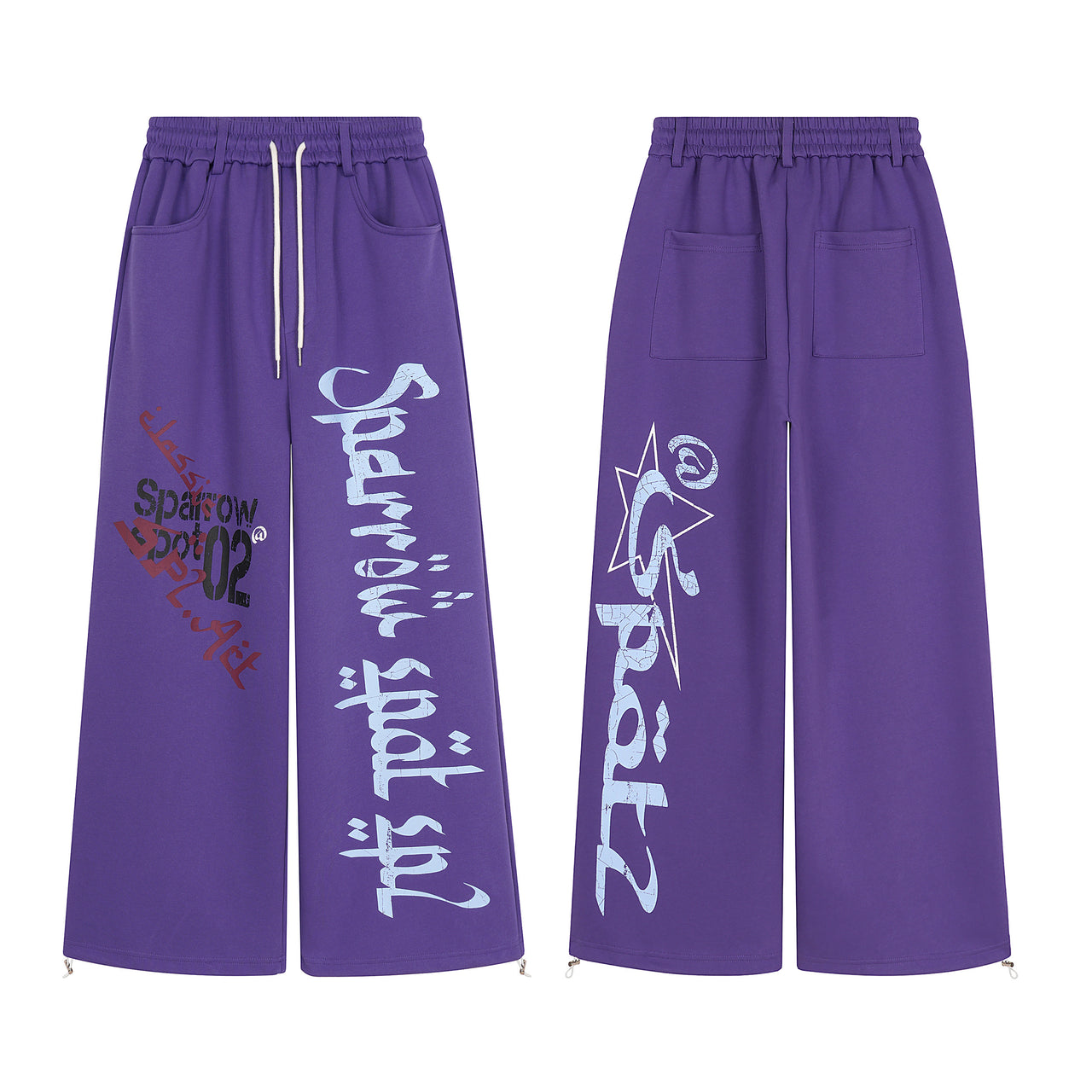American Retro Letter Print Casual Pants