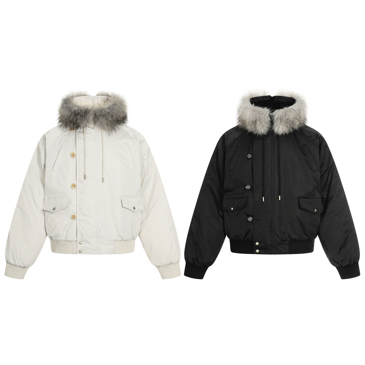 Omirad Faux Fur Trim Padded Bomber Jacket