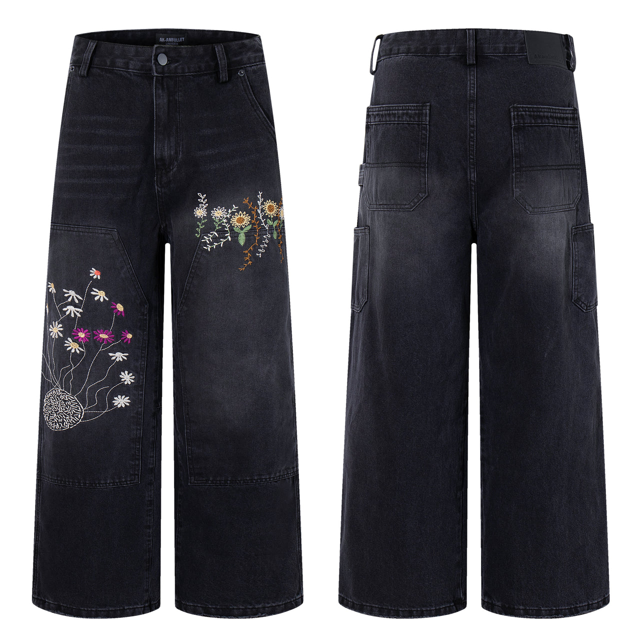 American Vintage Floral Embroidered Jeans