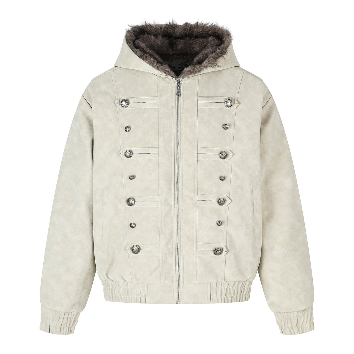 Omirad Faux Fur Hood Military Bomber Jacket