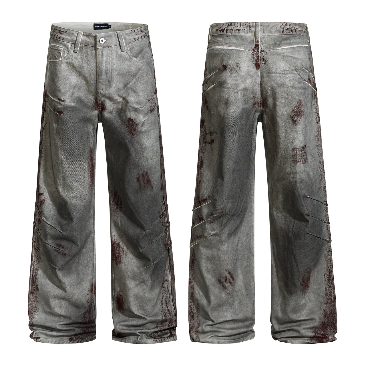 American Streetwear Water-Based Paint-Splattered Jeans