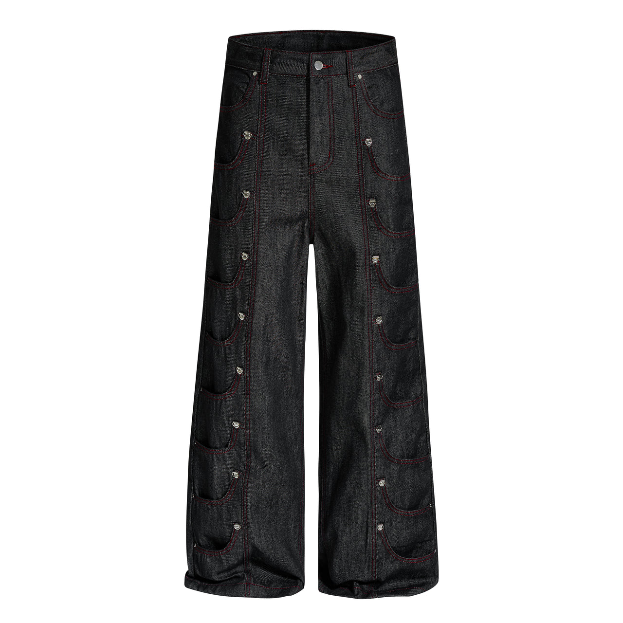 American High Street Raw Color Straight Leg Jeans