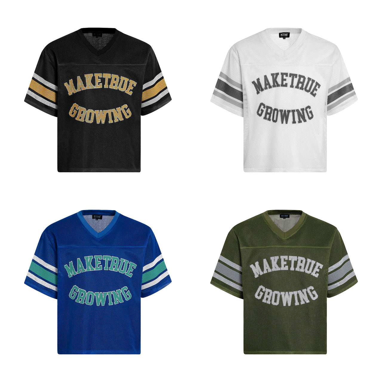 American Vintage Letter Print Mesh Tee