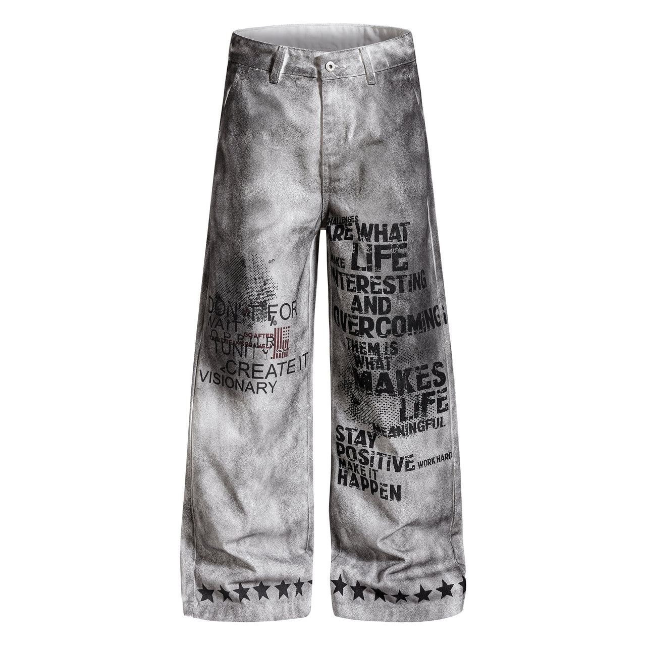 Omirad Graphic Washed Wide-Leg Pants