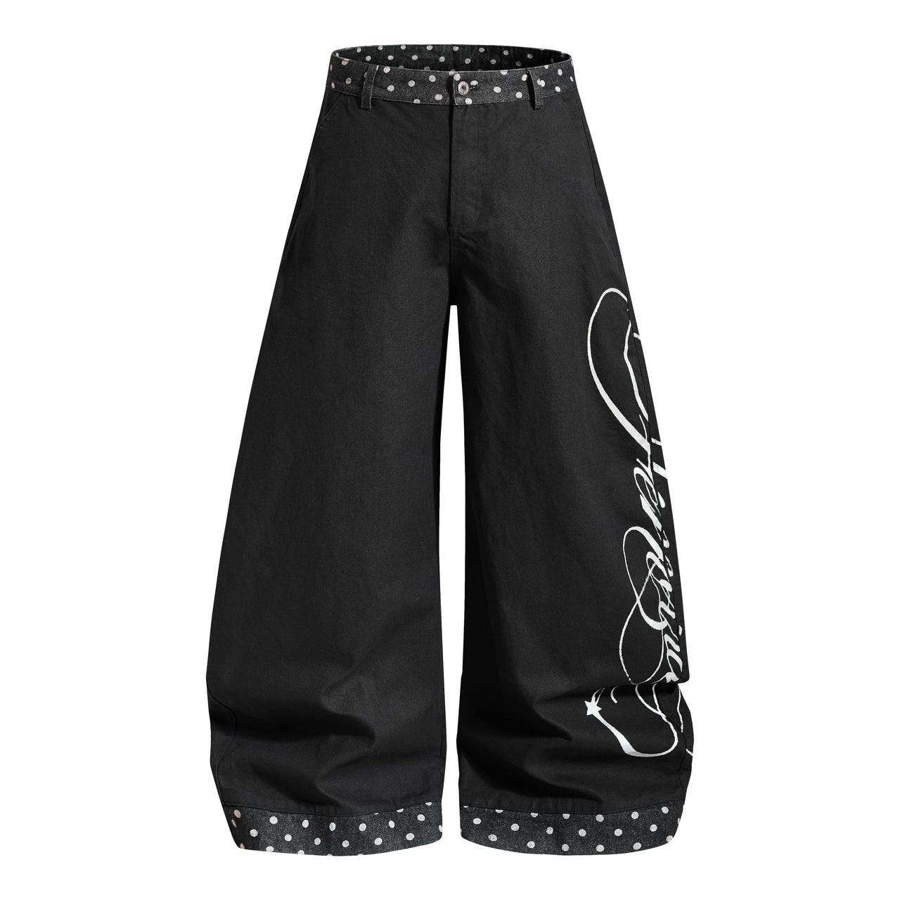Omirad Polka Dot Panel Denim Jeans