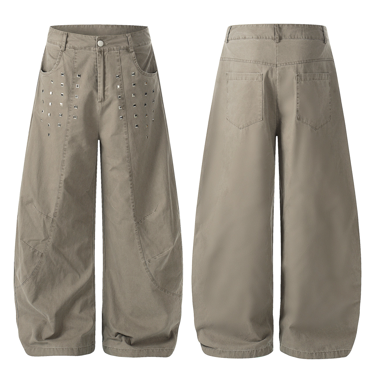 Omirad Stud Detail Wide-Leg Pants