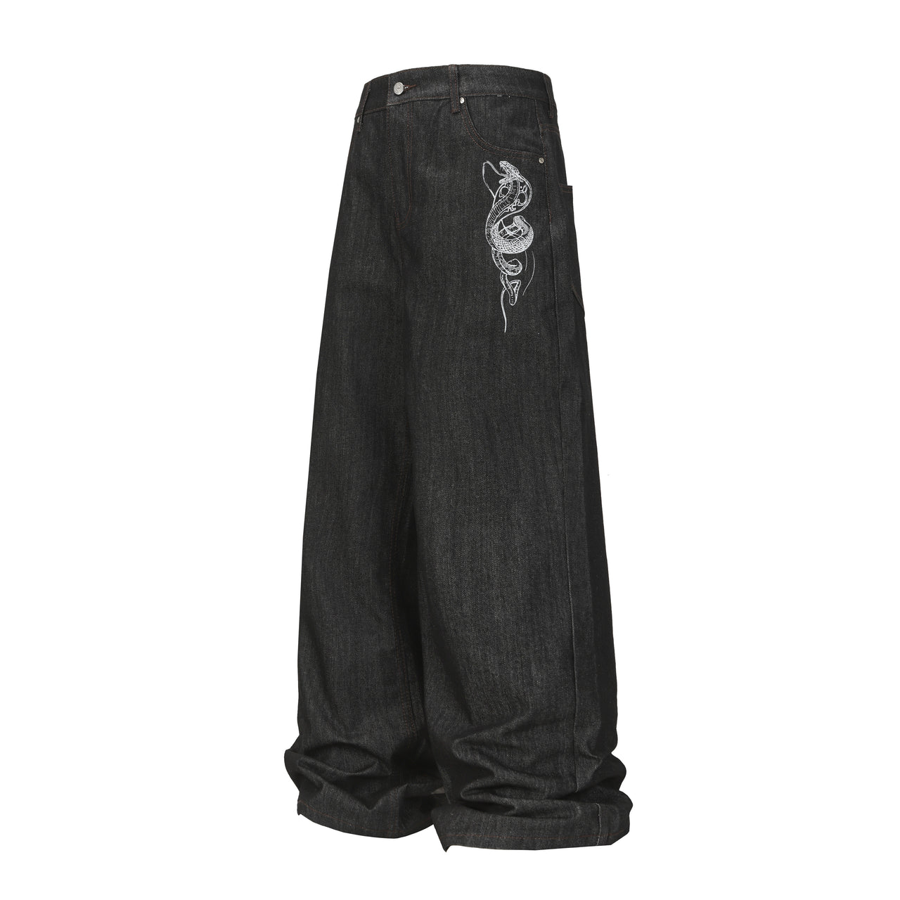 American Vintage Raw Color Embroidered Jeans