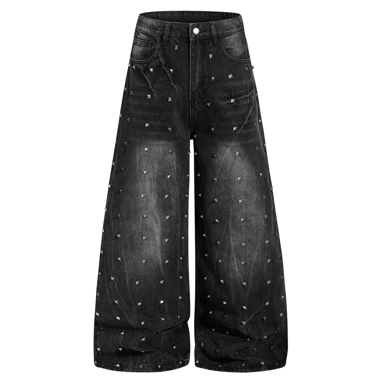 Omirad Studded Wide-Leg Denim Jeans