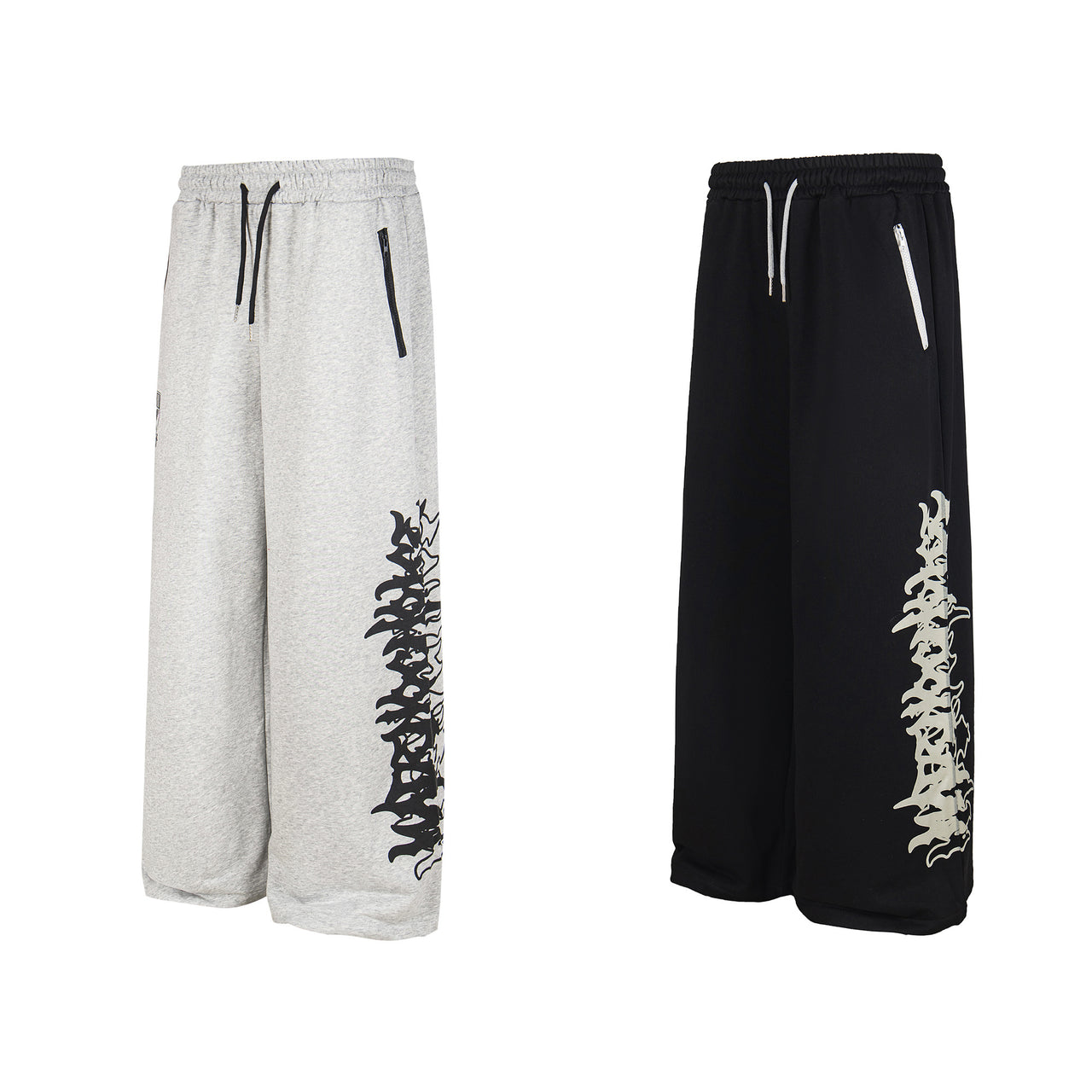 Omirad Flame Script Wide-Leg Sweatpants