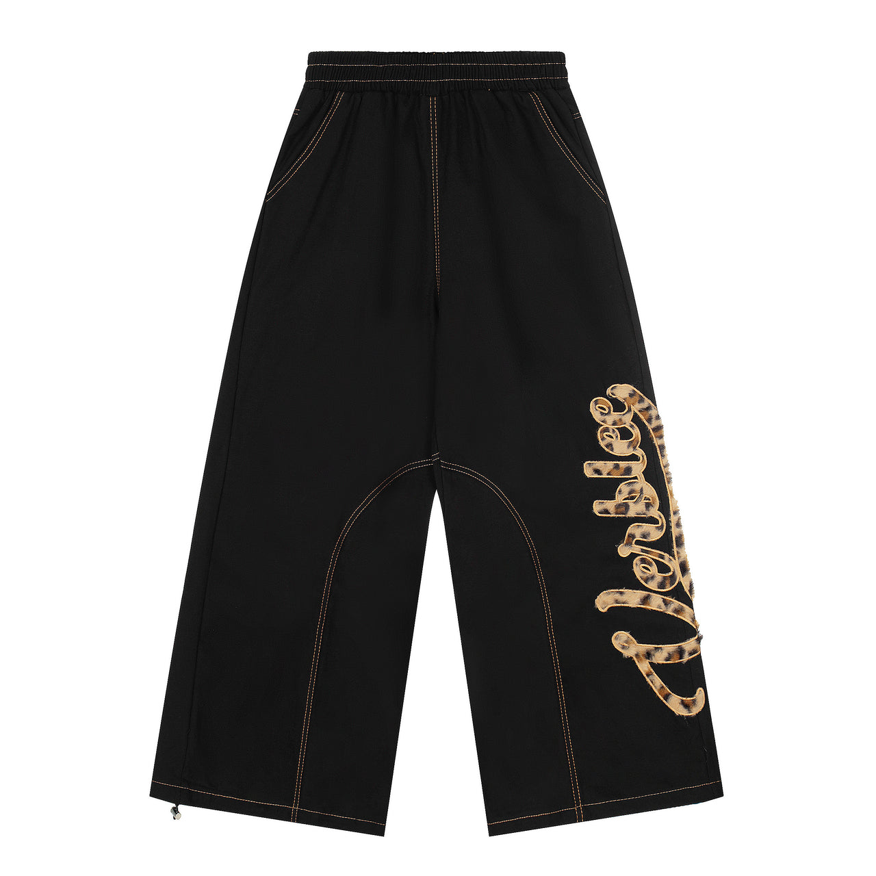 Omirad Leopard Patch Wide-Leg Pants
